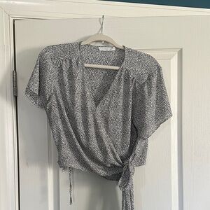 Lush animal print Wrap Blouse